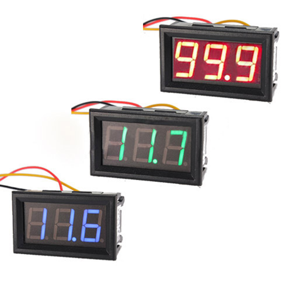 DC 3 Wire LED Digital Display Panel Volt Meter Voltage Voltmeter Car Motor BF eBay
